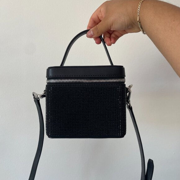 NWOT Michael Kors Sandrine Black Rhinestone Petite Box Bag - Picture 2 of 7